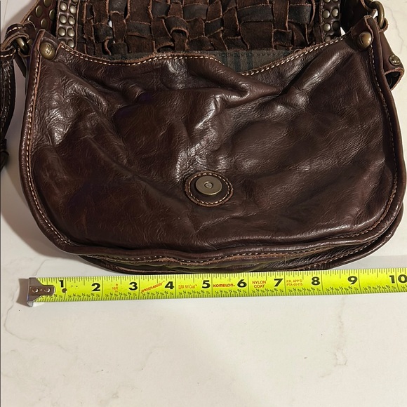 Vintage Frye Dark Brown Woven Leather Shoulder Bag - Picture 11 of 13